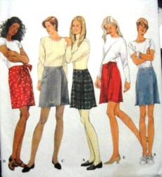 9814 SIMPLICITY SHORTER A-LINE WRAP SKIRTS, SARONG PATTERN 4-8, 10-14
